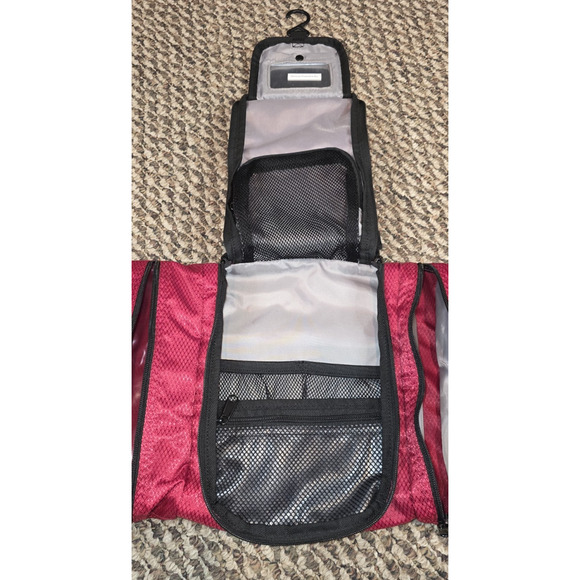 NWOT eBags Pack-it-Flat Toiletry Bag Red Hanging Travel Organizer Cosmetic Case - Picture 6 of 12